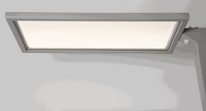 Lenorad LED Stehlampe silbergrau mit neutralweißem 4000K Licht, dimmbar und mit Tageslicht- sowie Bewegungssensor.