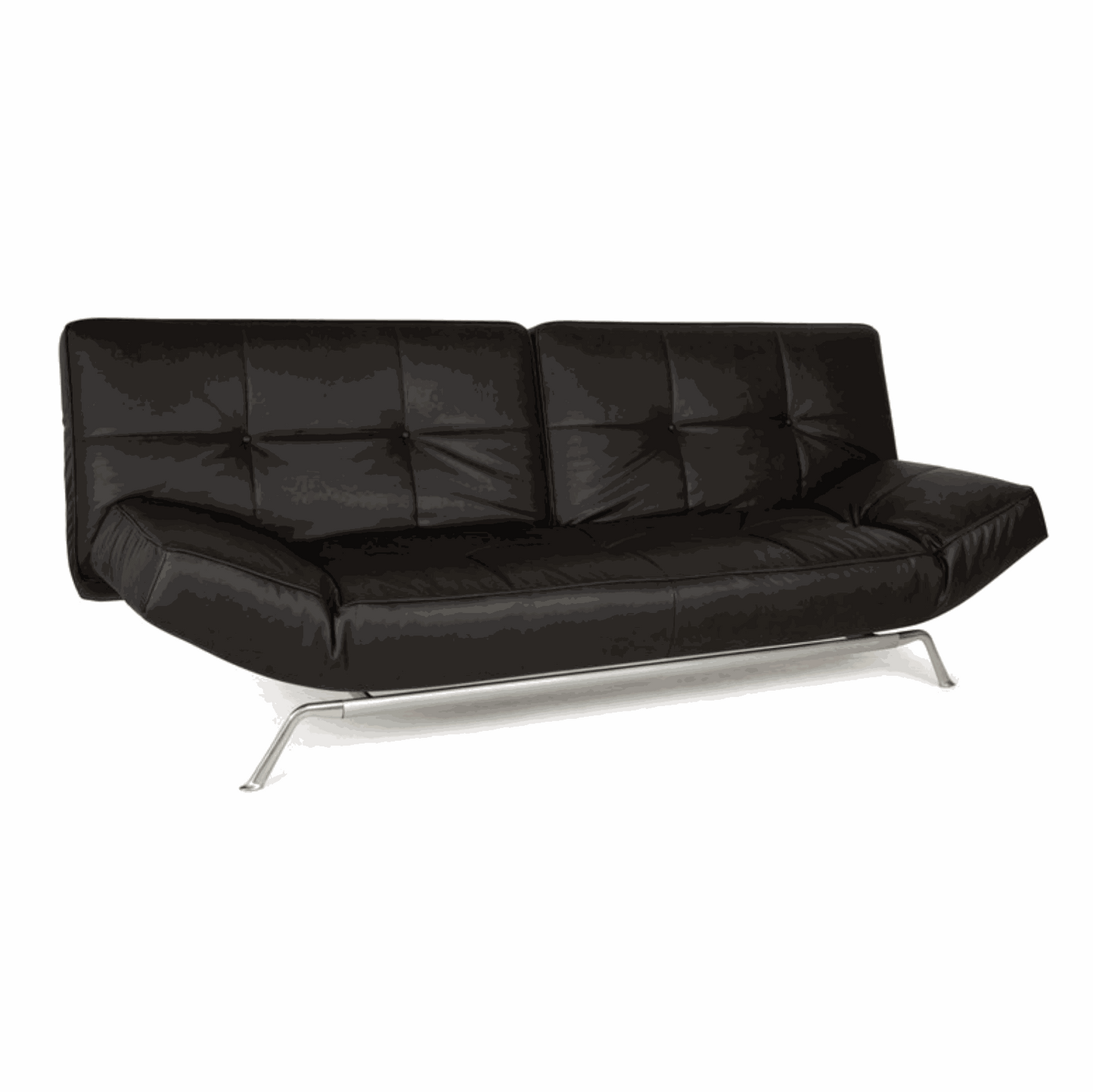 Lignet Roset Schlafsofa Smala aus schwarzem Leder mit verstellbaren Arm- und Rückenlehnen, modernes Design von Pascal Mourge