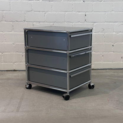 USM Haller Rollcontainer Mittelgrau 3 Auszüge [AKTION -50€ ➜ GWG<800€]