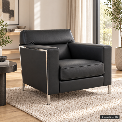 Moroso Sessel Steel Leder schwarz