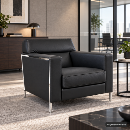Moroso Sessel Steel Leder schwarz