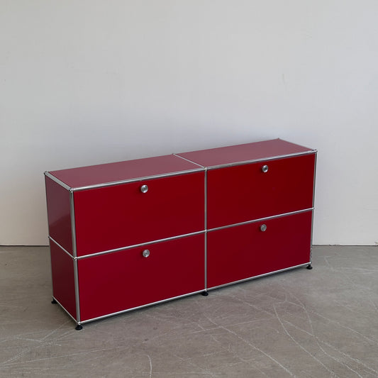 USM Haller Sideboard 2x2 Rubinrot 4 Klappen