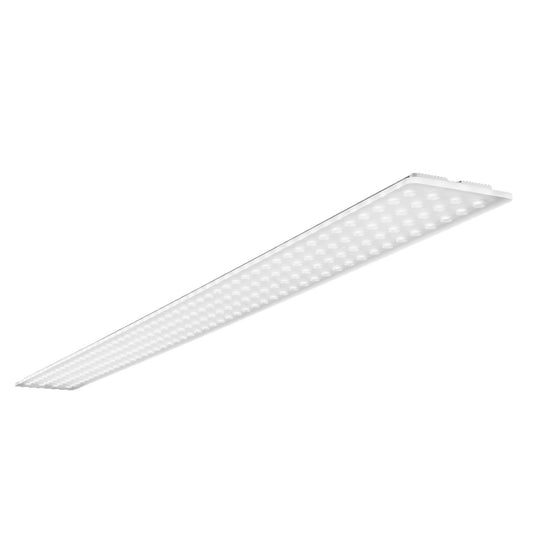 Silberne Nimbus LED Deckenleuchte L196 aus Aluminium und Acrylglas, rechteckig mit Diffusor.
