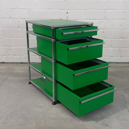 USM Haller Standcontainer Grün 4 Auszüge