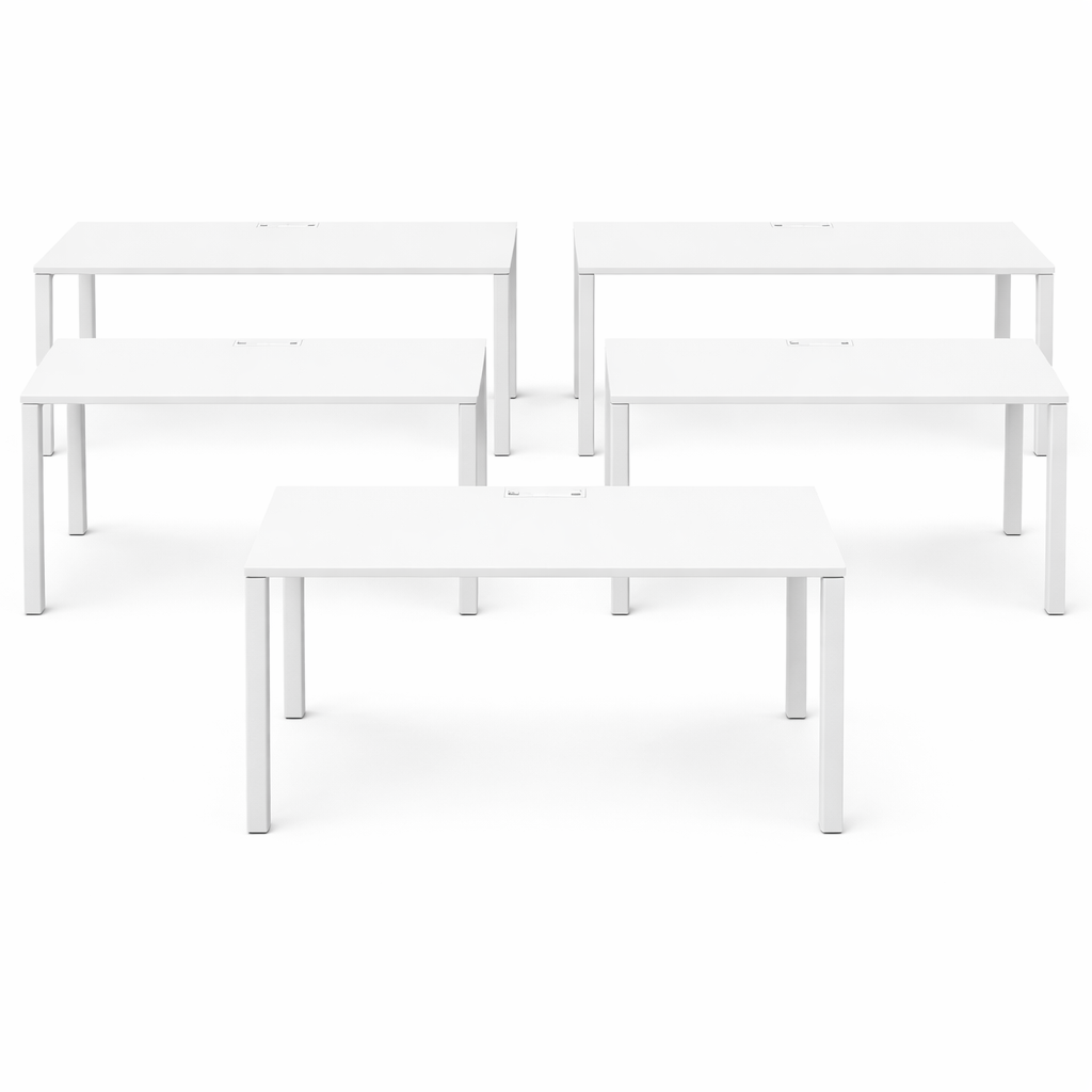 Paket: 5x Vitra WorKit Schreibtische 160x75cm weiß [AKTION -83%]