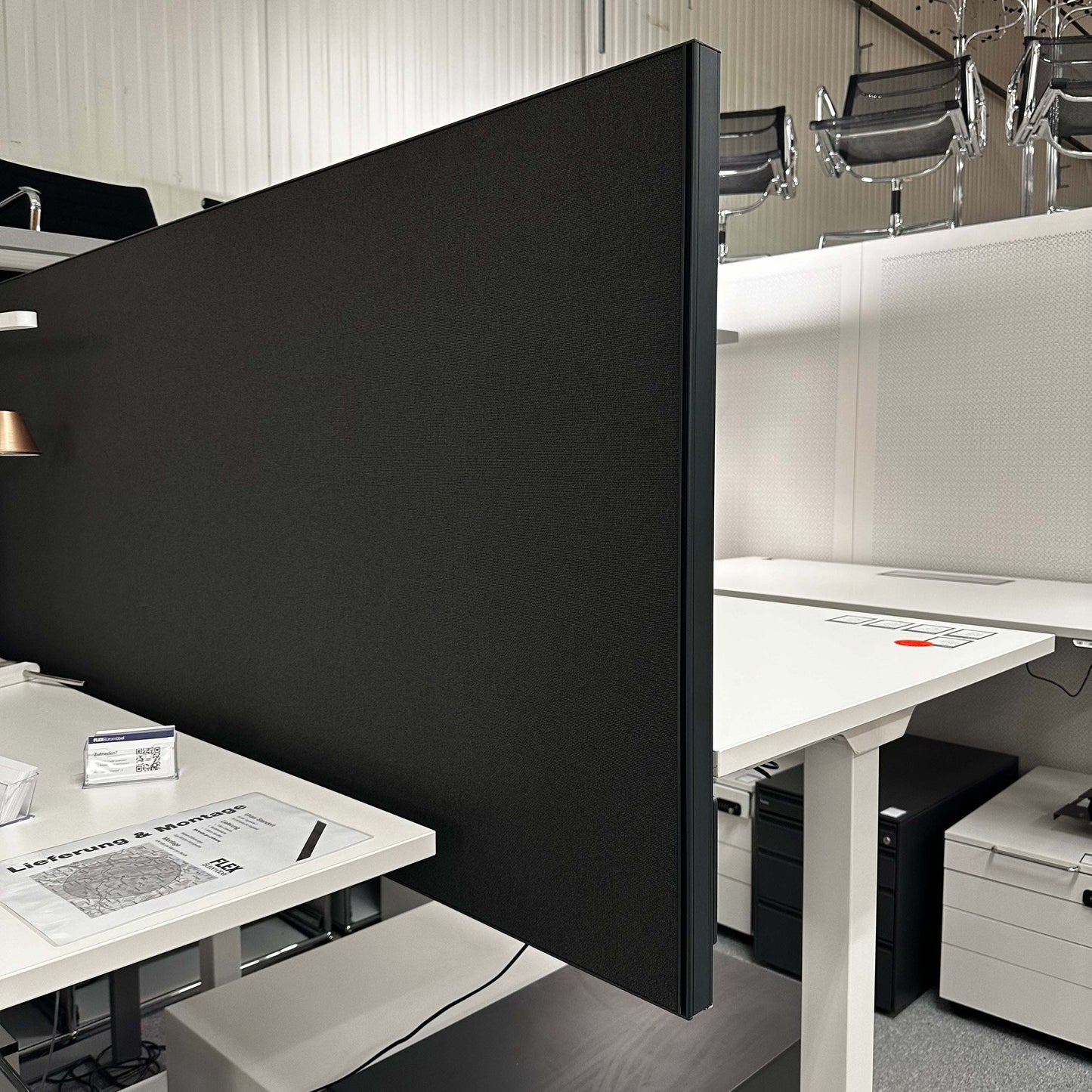 Palmberg Sicht-/Schallschutz anthracite fabric and frame privacy and sound protection panel for desks up to 3.5cm thick