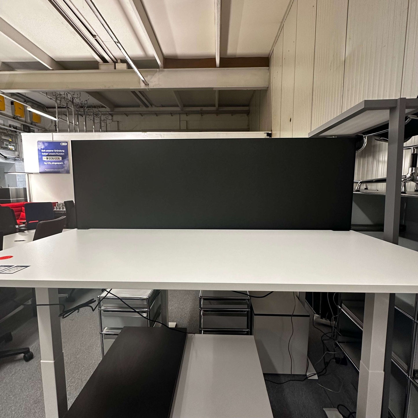 Palmberg Sicht-/Schallschutz anthracite fabric and frame desk privacy and sound protection panel for tabletops up to 3.5cm thick