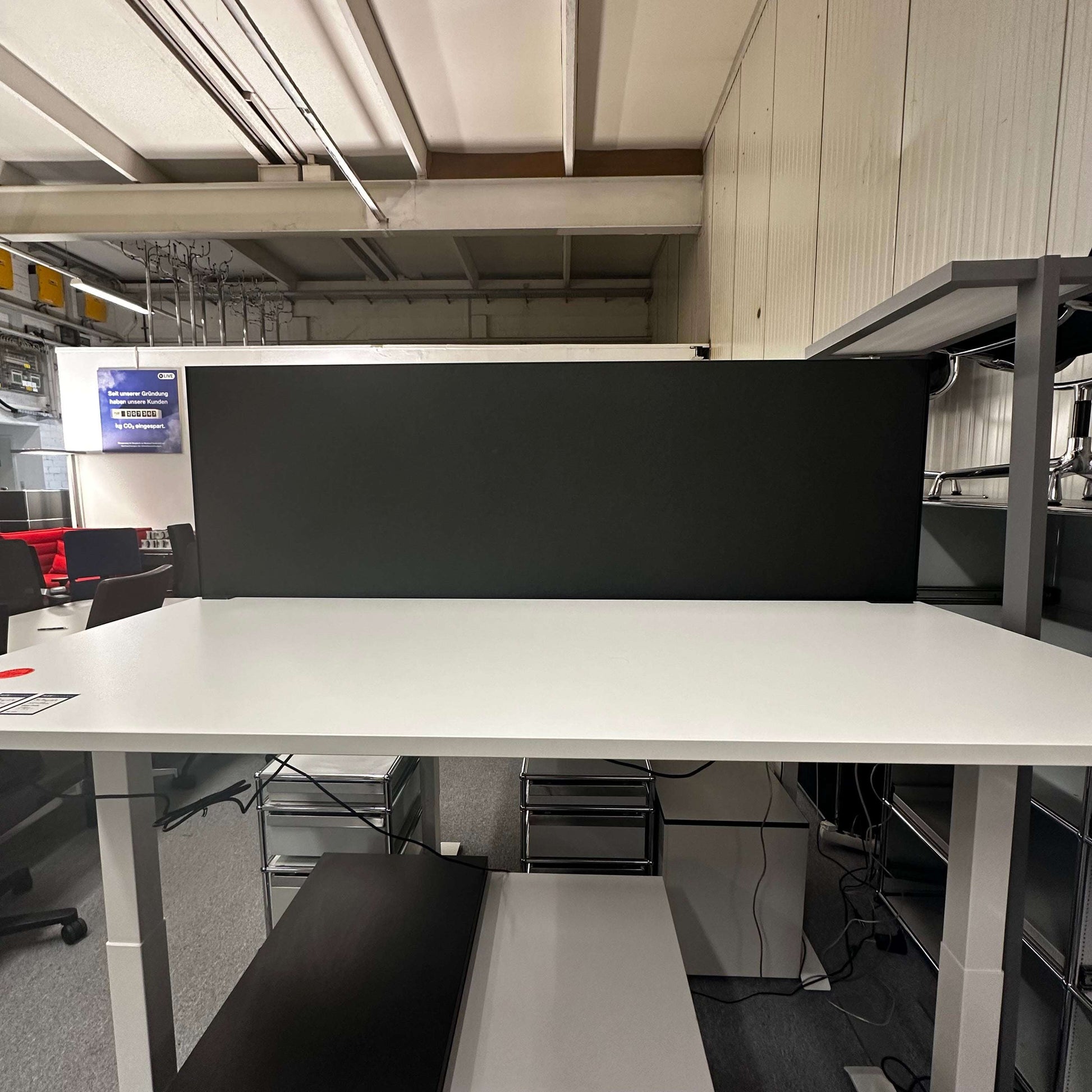 Palmberg Sicht-/Schallschutz anthracite fabric and frame desk privacy and sound protection panel for tabletops up to 3.5cm thick