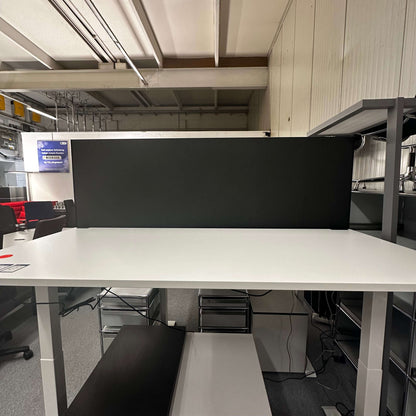 Palmberg Sicht-/Schallschutz anthracite fabric and frame desk privacy and sound protection panel for tabletops up to 3.5cm thick