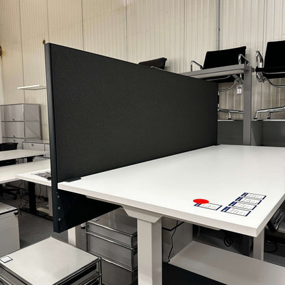 Palmberg anthracite fabric and frame desk privacy and sound protection panel for up to 3.5cm thick tabletops