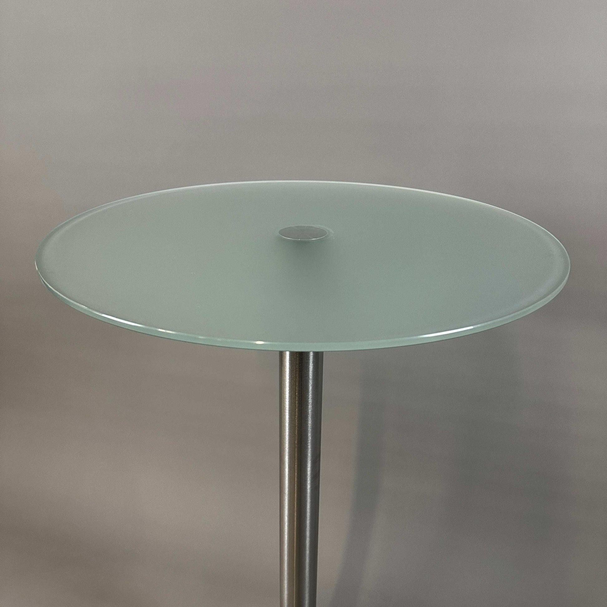Parisotto Stehtisch Roma Alto mit satiniertem Glas und Edelstahlgestell, 110 x 60 cm.