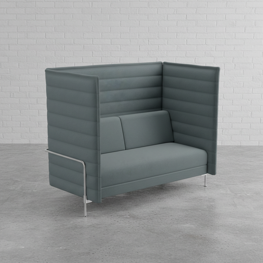 Vitra Alcove Highback Sofa 2-Sitzer Grau / Blau