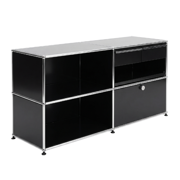 USM Haller Sideboard 2x2 schwarz 50cm Tiefe