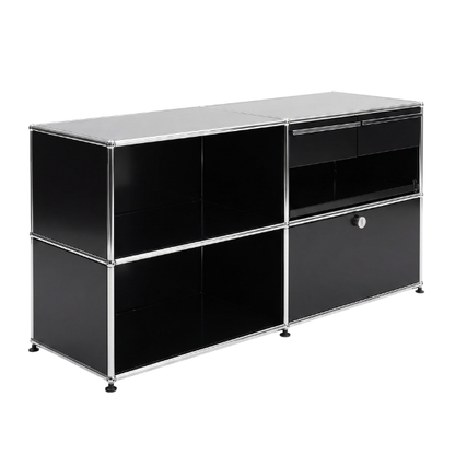 USM Haller Sideboard 2x2 schwarz 50cm Tiefe