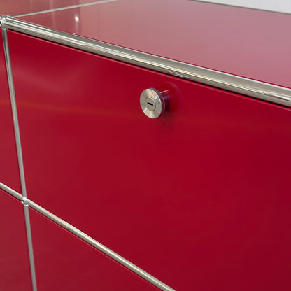 USM Haller Sideboard 2x2 Rubinrot 4 Klappen