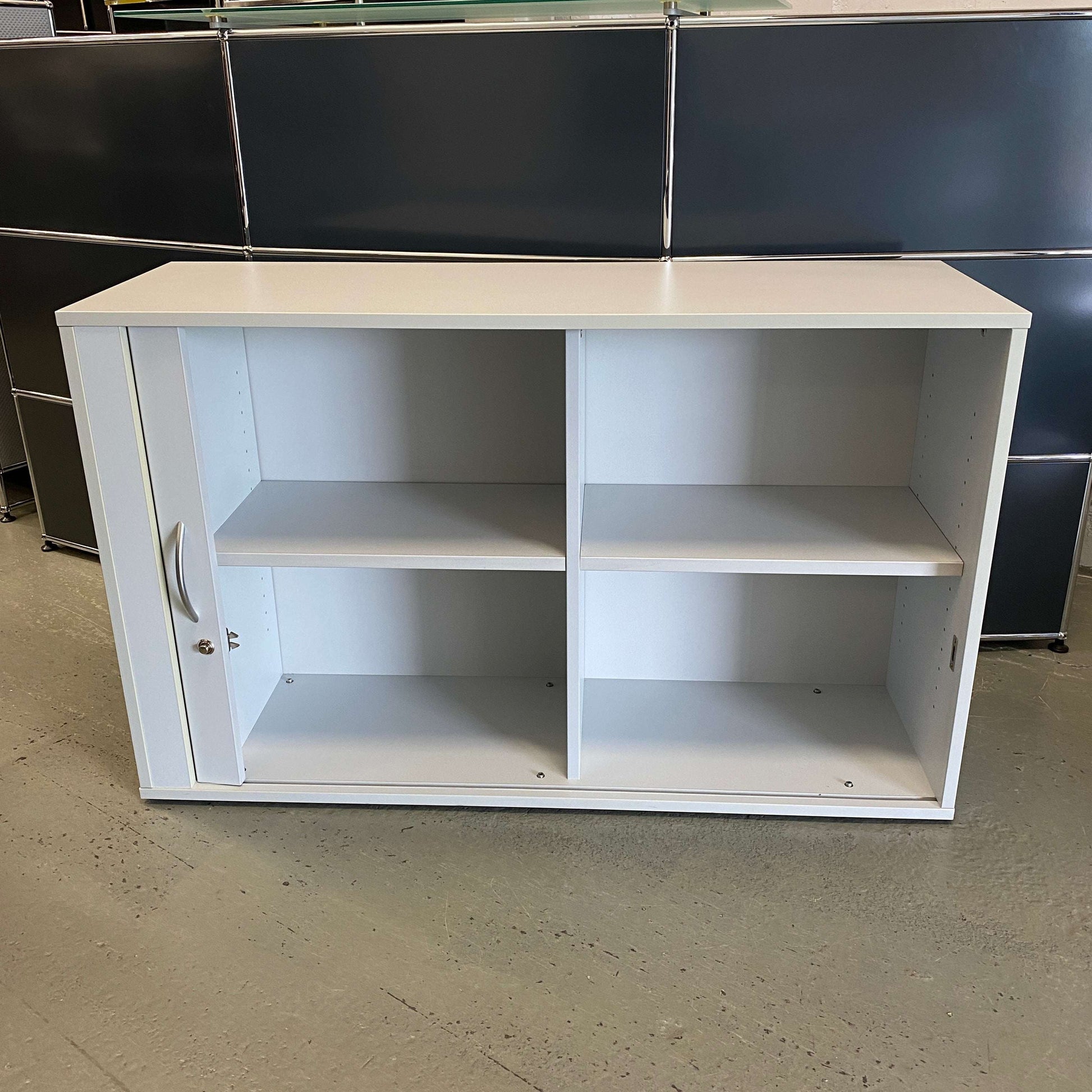 White Rollladenschrank 2OH storage cabinet with two shelves and dimensions 120x75x40cm