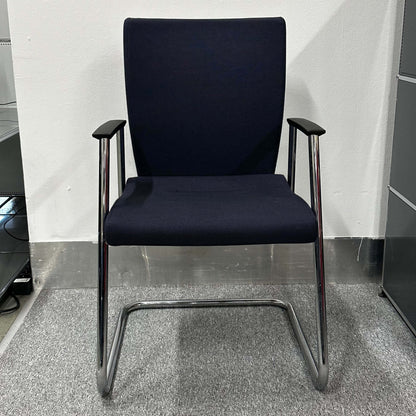 Sedus Freischwinger ergonomic black office chair with chrome cantilever frame and armrests