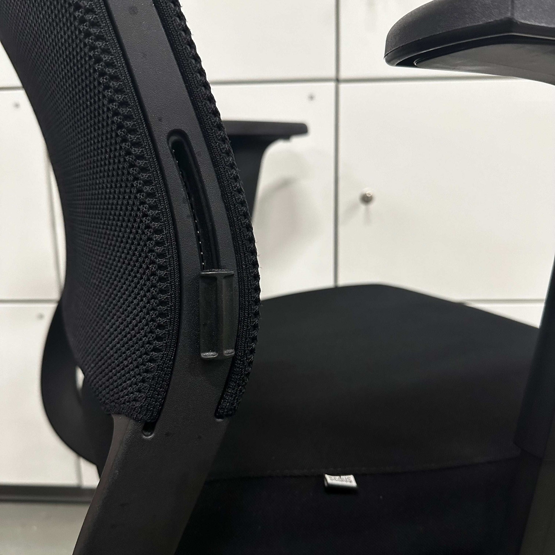 Sedus Netwin black mesh office chair with adjustable armrests and lumbar support