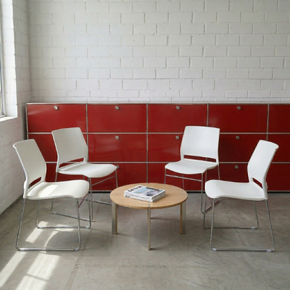 Stapelstühle weiss chrom kunststoff einrichtung wartebereich