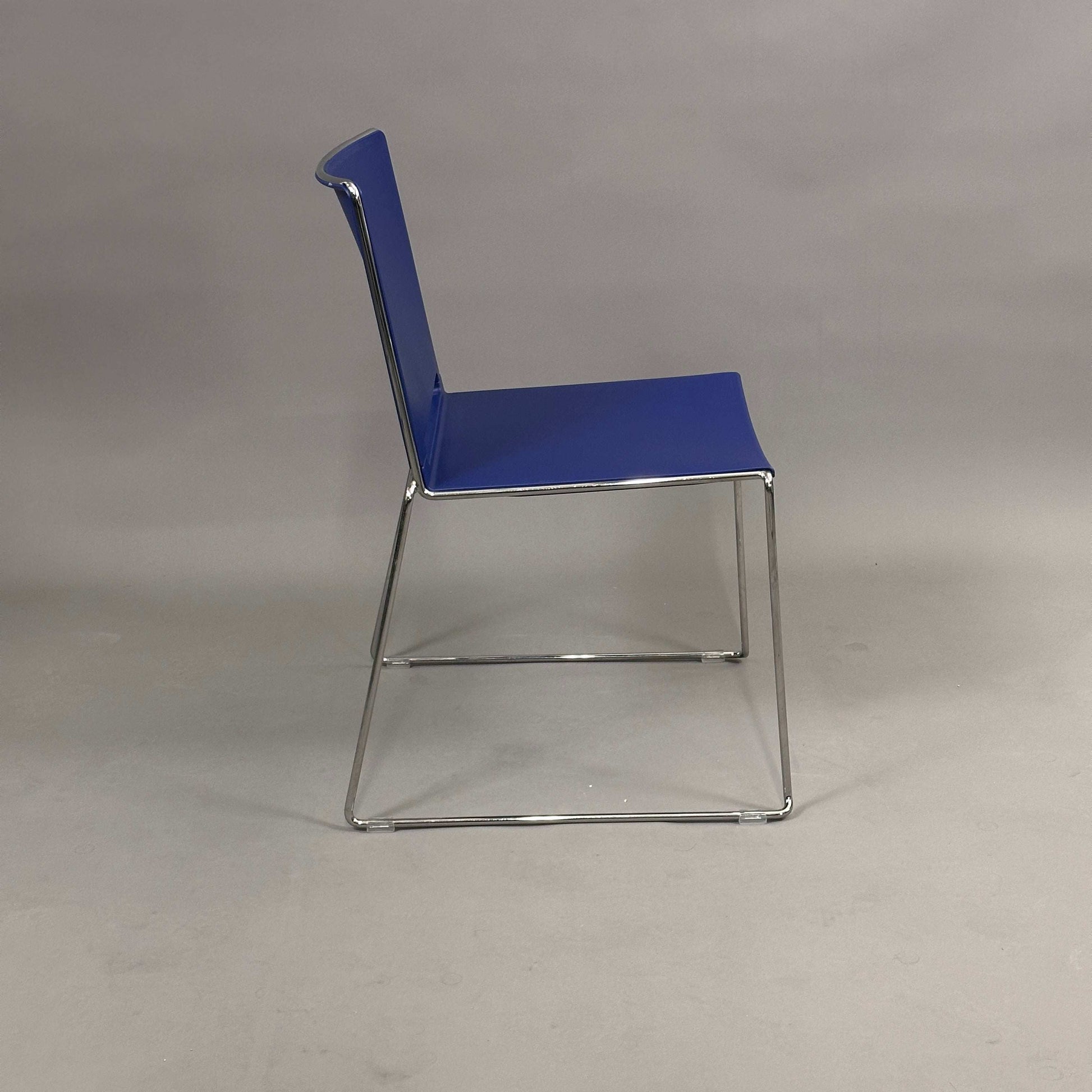 Blue Stapelstuhl Serie8000 stacking chair with metal frame on sale at 50% off