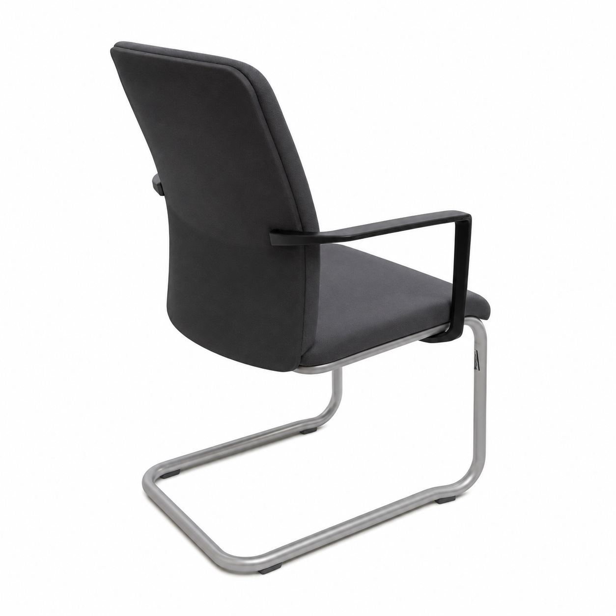Steelcase Northside Freischwinger-Besprechungsstuhl in Dunkelgrau mit silbernem Gestell