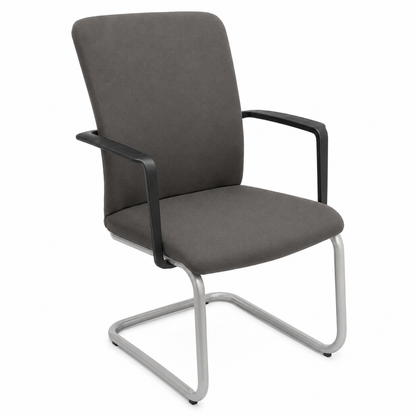 Steelcase Northside Besprechungsstuhl in Dunkelgrau mit silbernem Freischwinger-Gestell