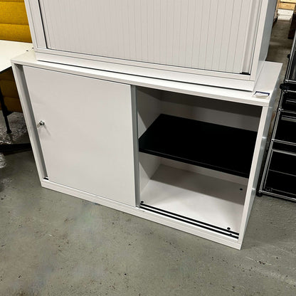 Steelcase Sideboard with sliding doors and 120cm width in white finish
