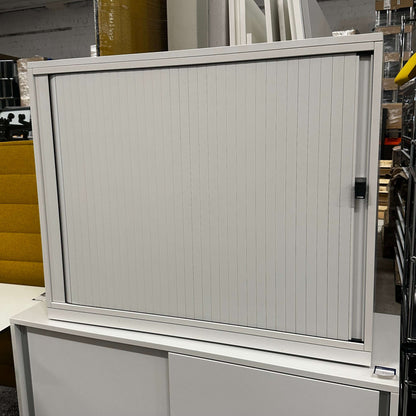 Steelcase Sideboard 100cm wide with tambour door and hanging file drawers in white finish