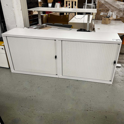 Steelcase Sideboard 2-door white office storage unit 200x81x45 cm