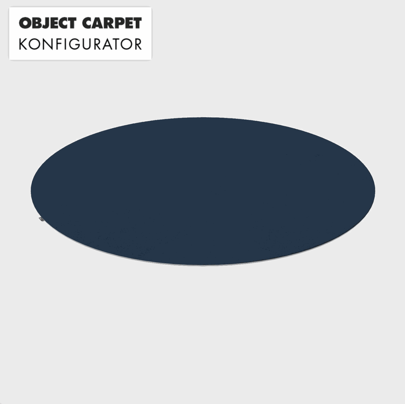 Runder Object Carpet RugX Teppich in capri blau, 200 cm Durchmesser, kurzflor, rutschfest und geräuschdämmend