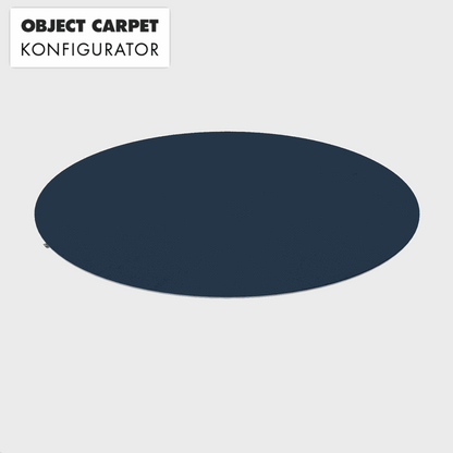 Runder Object Carpet RugX Teppich in capri blau, 200 cm Durchmesser, kurzflor, rutschfest und geräuschdämmend