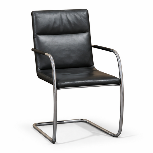 Thonet S 61 V Freischwinger Leder schwarz