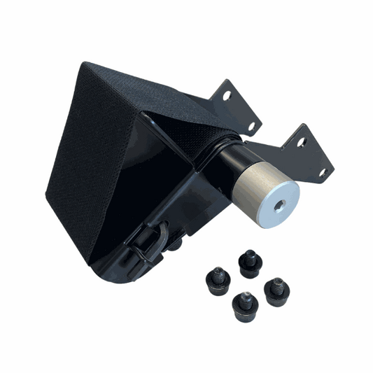 USM CPU-Halterung black metal bracket with screws for mounting under USM Kitos desks, supports up to 20kg computer
