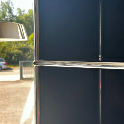 USM Haller 2x6 Highboard in Anthrazitgrau mit 2 Schubladen und Chromgestell