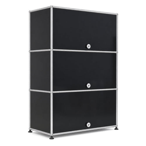 USM Haller Highboard 1x3 Schwarz (Lochrückwand)