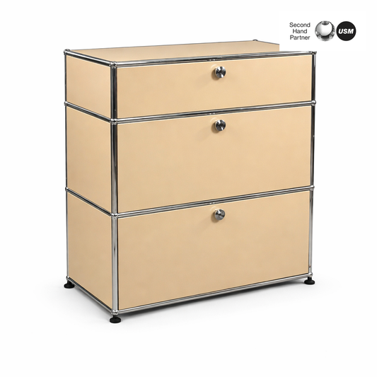 USM Haller Highboard 1x3 beige 2 Klappen 1 Auszug