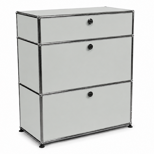 USM Haller Highboard 1x3 lichtgrau 2 Auszüge + Klappe