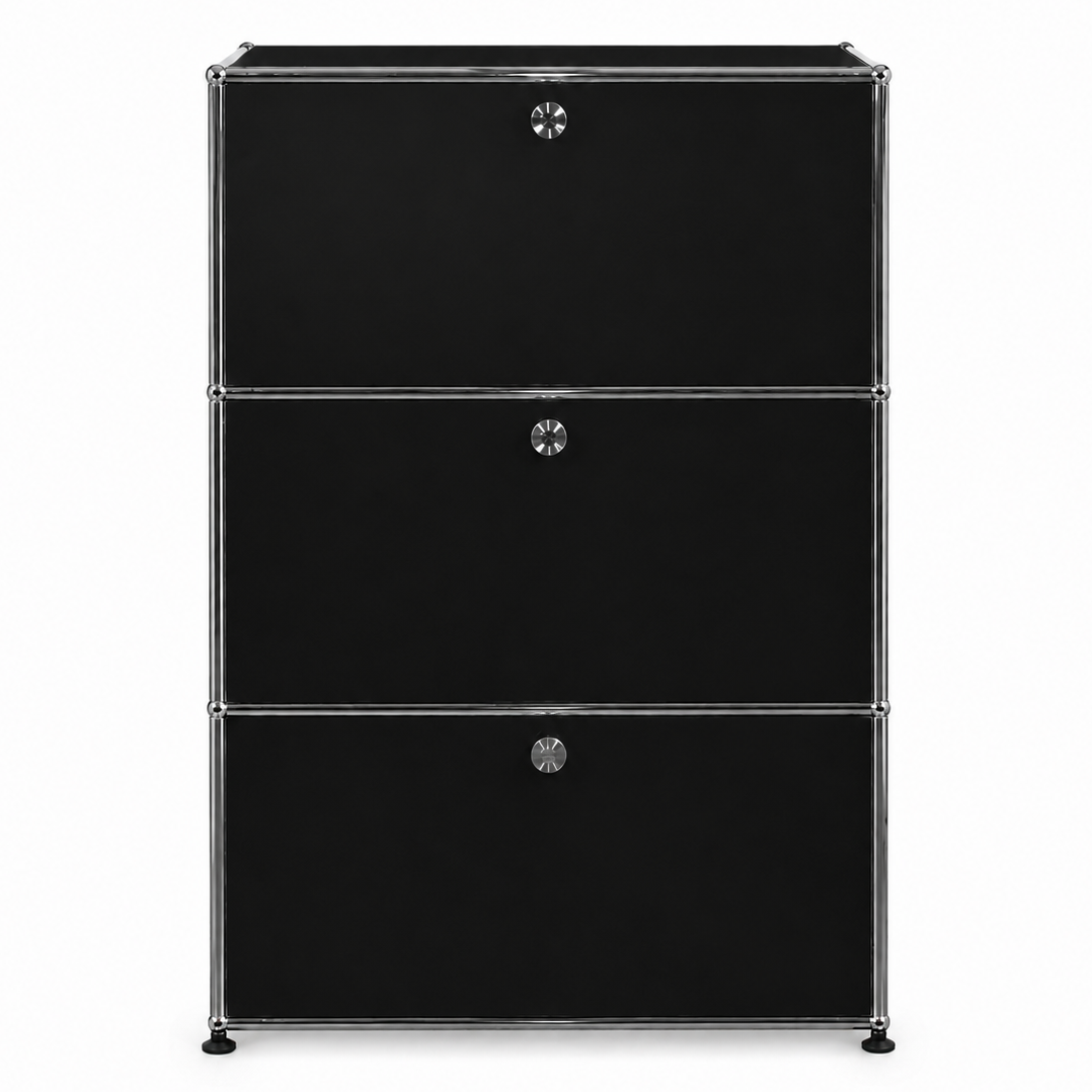 USM Haller Highboard 1x3 schwarz 3 Klappen