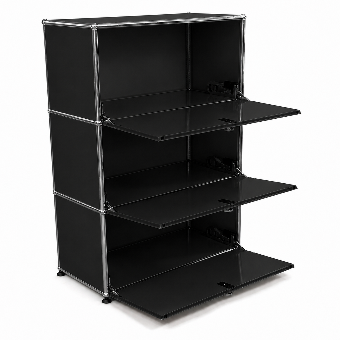 USM Haller Highboard 1x3 schwarz 3 Klappen
