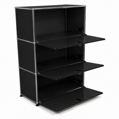 USM Haller Highboard 1x3 schwarz 3 Klappen