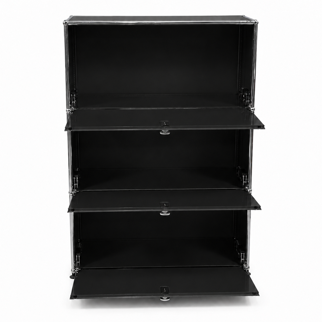 USM Haller Highboard 1x3 schwarz 3 Klappen