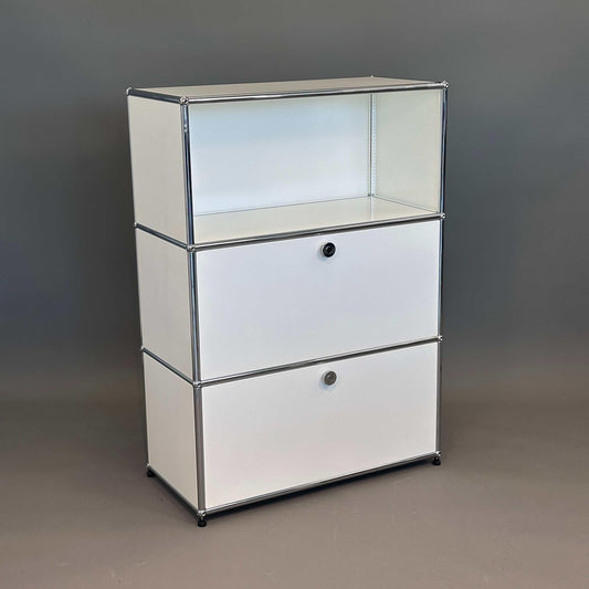 USM Haller Highboard 1x3 weiß mit 2 Klappen modern minimalistisches Design 109x78x38 cm