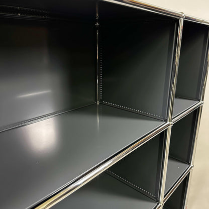USM Haller Highboard 2x3 offen anthrazitgrau in neuwertigem Zustand, 112x109x38 cm