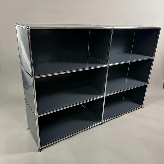 USM Haller Highboard 2x3 offen anthrazitgrau Metallregal 152x109x38 cm neuwertig