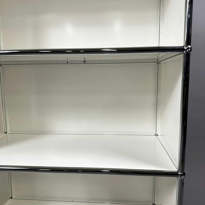 USM Haller Highboard 2x3 offen in reinweiß, modernes Metallregal, neuwertiger Zustand, Maße 152x109x38 cm