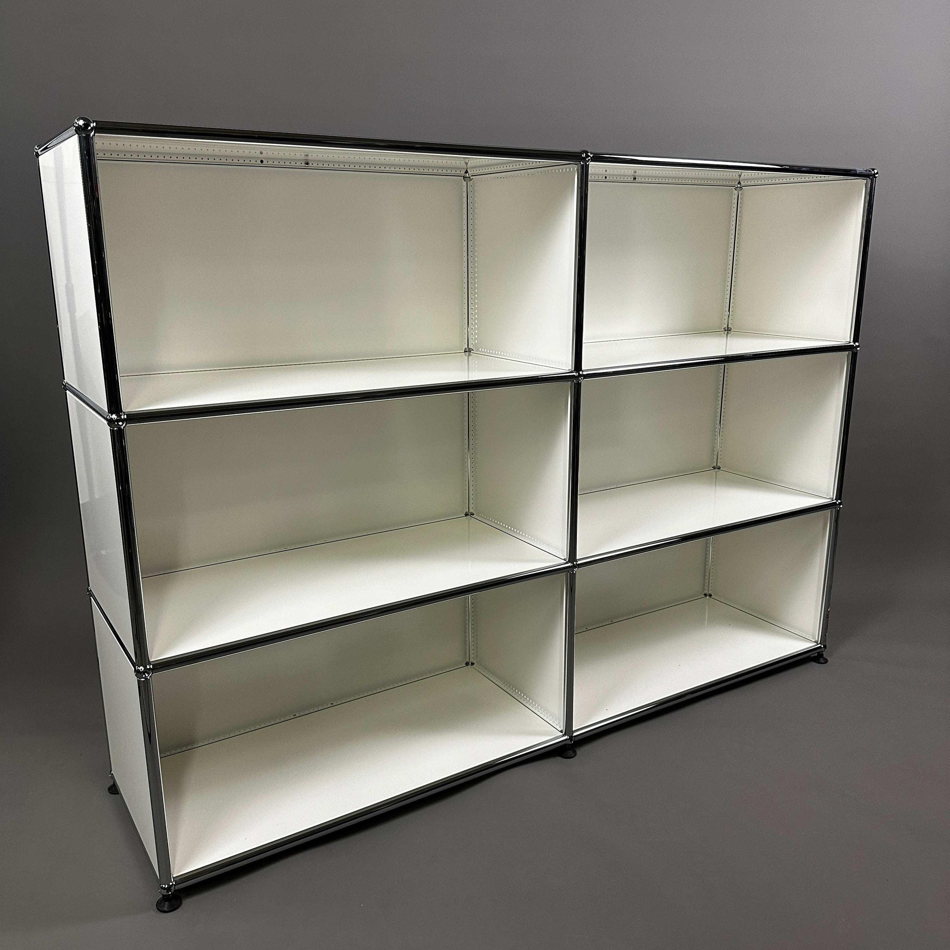 USM Haller Highboard 2x3 offen in reinweiß mit sechs Fächern, modernes Design, nahezu neuwertig