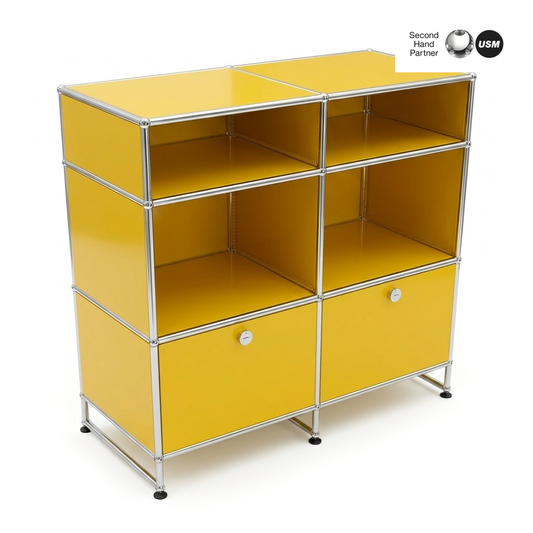 USM Haller Highboard 2x4 goldgelb 50cm Tiefe