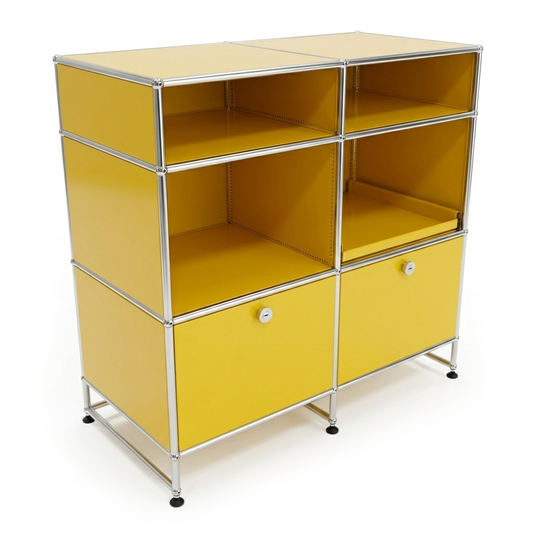 USM Haller Highboard 2x4 goldgelb 50cm Tiefe