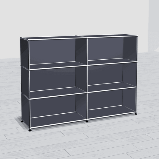 USM Haller Highboard anthracite open shelving unit 153x109x37cm with six compartments