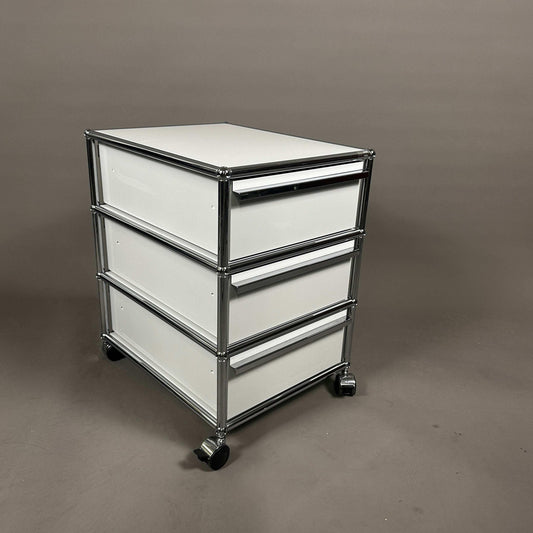 USM Haller light gray rollcontainer with 3 drawers and wheels, 42x60x52cm
